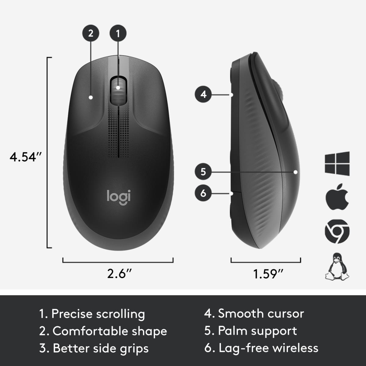 EU Product - M190 schwarz/anthrazit - Mouse - 1,000 dpi thumbnail