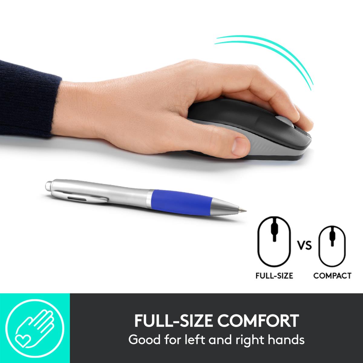 EU Product - Mouse M190 Wireless FULL-SIZE grey f�r mittelgro�e bis gro�e H�nde thumbnail