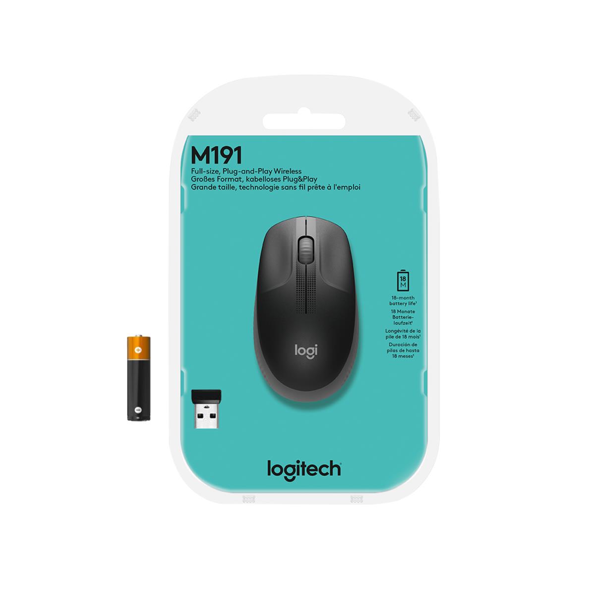 EU Product - Mouse M190 Wireless FULL-SIZE grey f�r mittelgro�e bis gro�e H�nde thumbnail