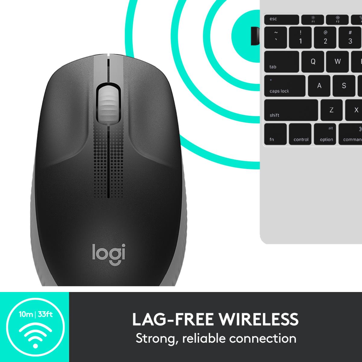 EU Product - Mouse M190 Wireless FULL-SIZE grey f�r mittelgro�e bis gro�e H�nde thumbnail
