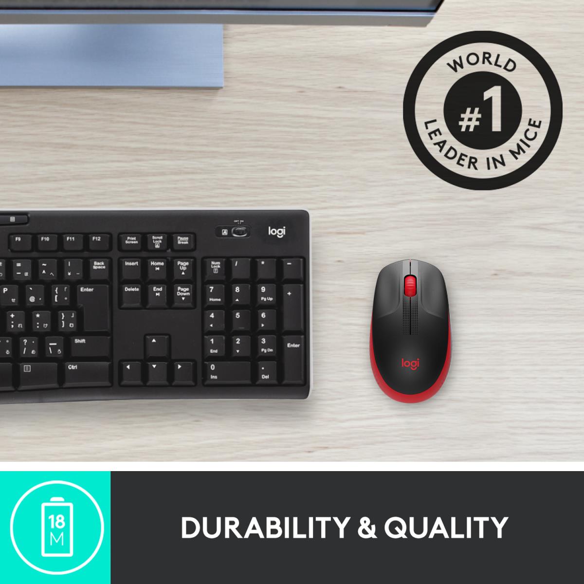 EU Product - M190 Full-size wireless mouse - Mouse - 1,000 dpi thumbnail