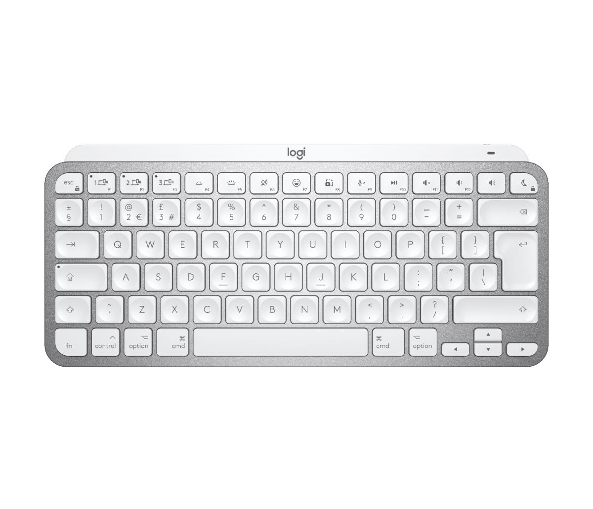 MX Keys Mini for Mac - Keyboard - backlit - wireless - Bluetooth - QWERTY - UK - pale grey thumbnail