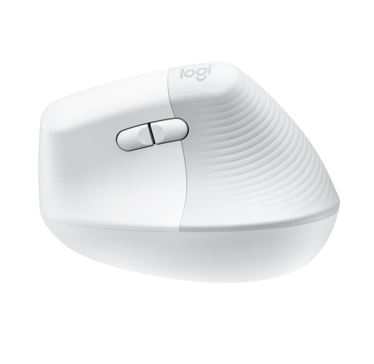 Lift for Mac - Vertical mouse - ergonomic - optical - 6 buttons - wireless - Bluetooth - Logitech Logi Bolt USB receiver - off-white - for Apple MacBook thumbnail