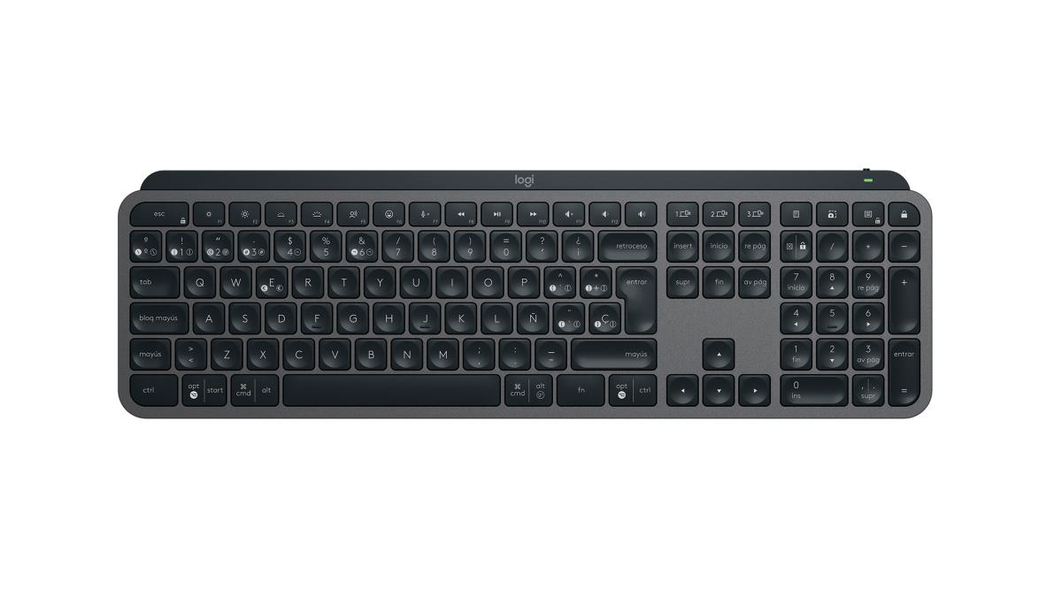 MX Keys S - Keyboard - backlit - wireless - Bluetooth LE - QWERTY - Spanish - key switch: Scissor-Key - graphite thumbnail