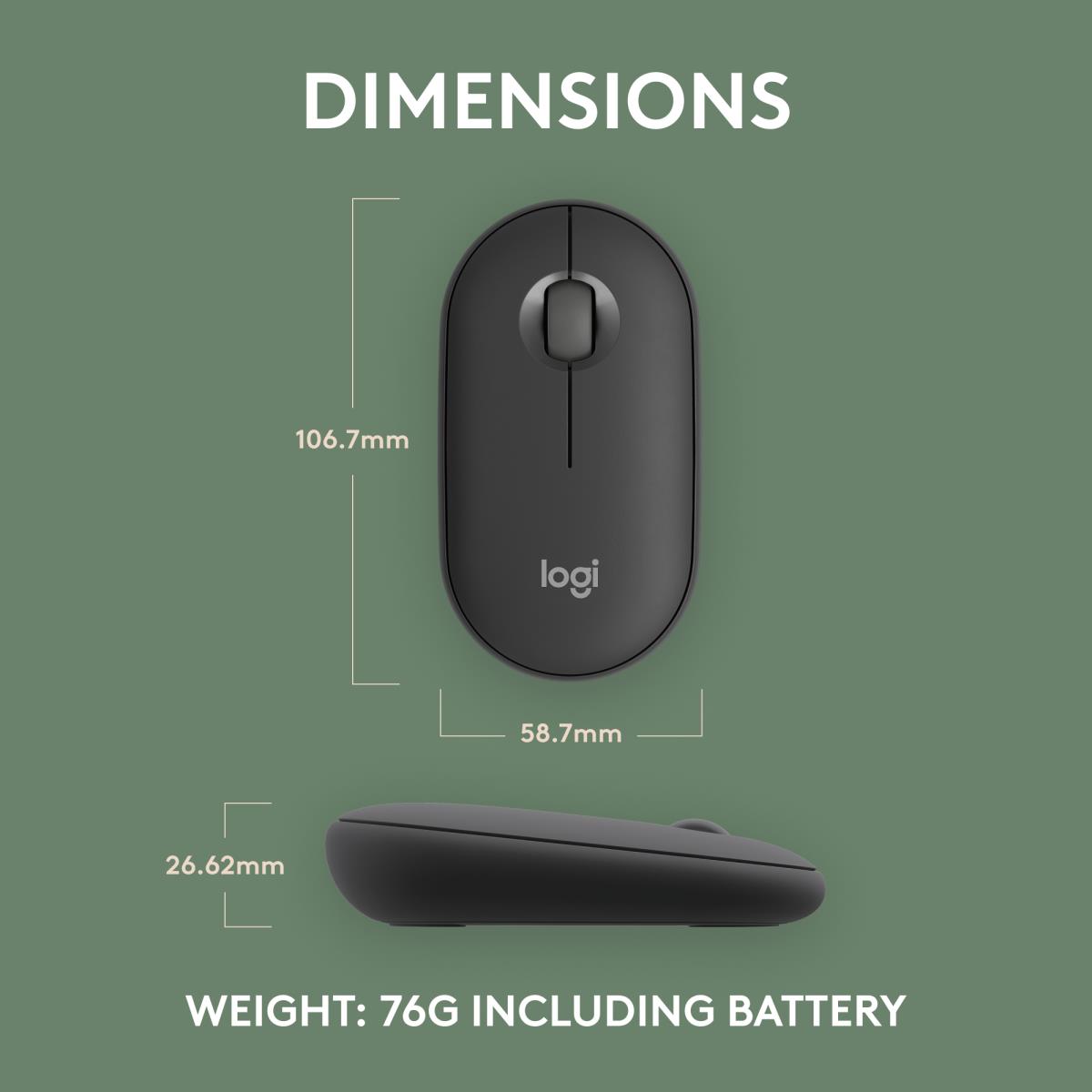 PEBBLE MOUSE 2 M350S GRAPHITE thumbnail