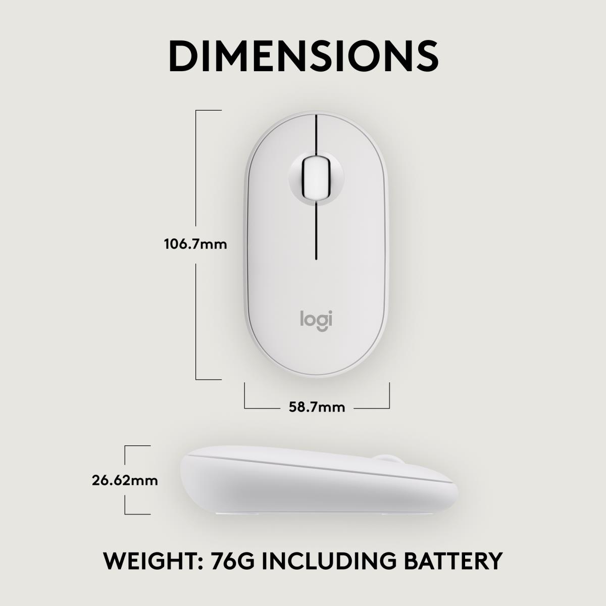 Mouse Pebble M350s Wireless Tonal White thumbnail