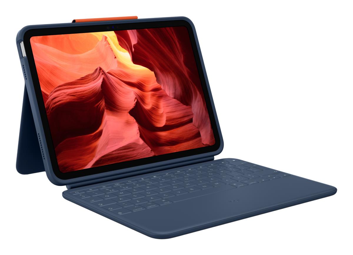 Rugged Combo 4 - Keyboard and folio case - Apple Smart connector - classic blue - for Apple 10.9-inch iPad (10th generation) thumbnail
