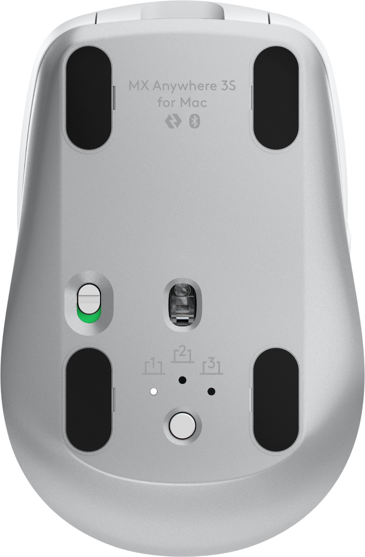 Master Series MX Anywhere 3S for Mac - Mouse - 6 buttons - wireless - Bluetooth - pale grey thumbnail