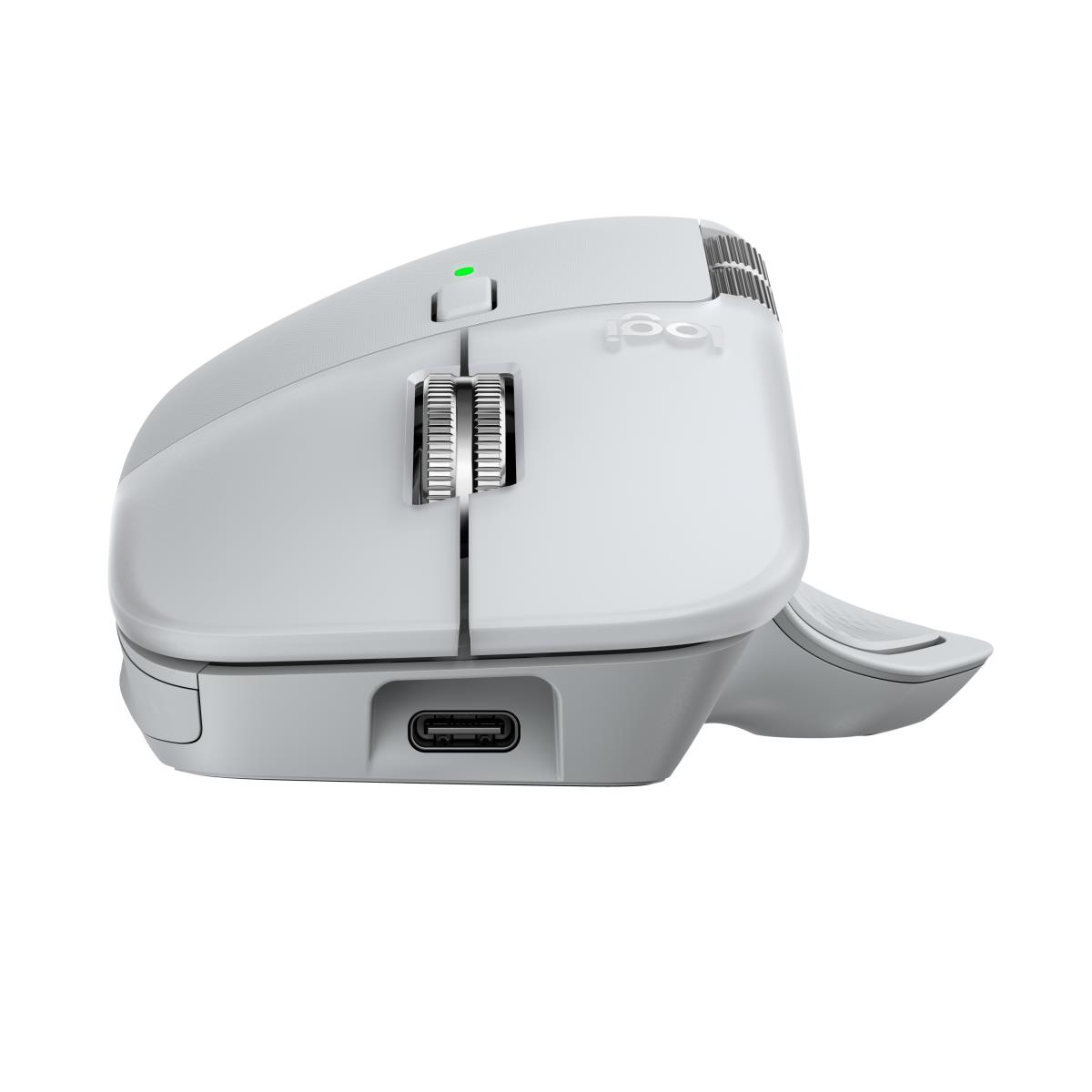 MX Master 4 for Mac - Mouse - 8 buttons - wireless - Bluetooth, 2.4 GHz - USB wireless receiver - white silver thumbnail