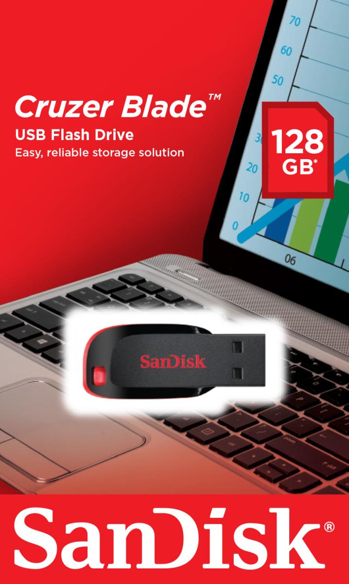 Cruzer Blade USB flash drive 128 GB USB Type-A 2.0 Black Red thumbnail