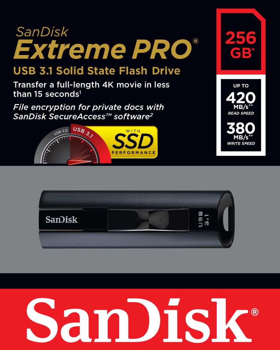 EU Product - Extreme Pro - USB-Stick - 256 GB - USB 3.0 thumbnail
