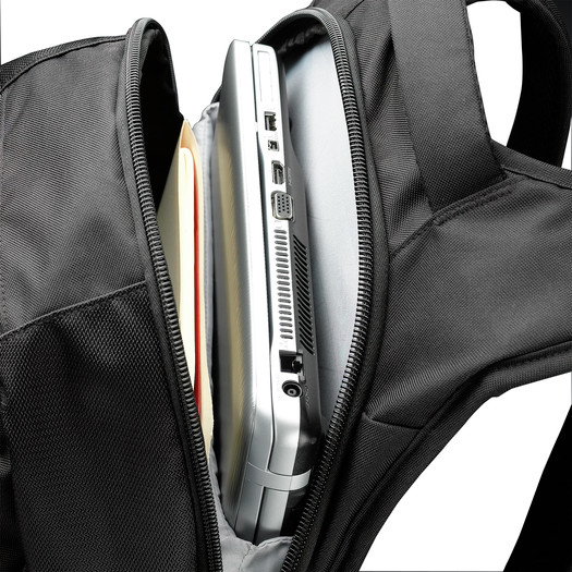 BLACK NYLON BACKPACK FOR LAPT thumbnail