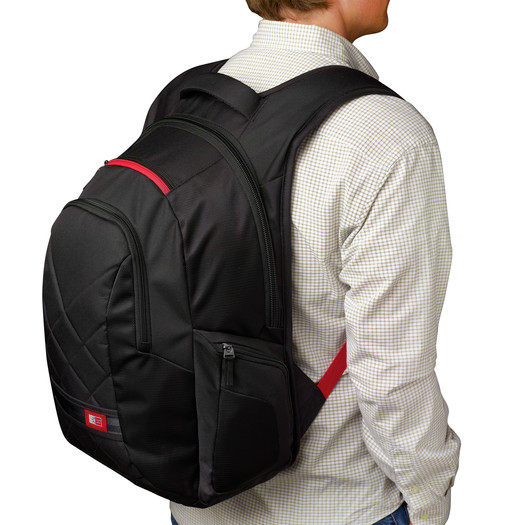 BLACK NYLON BACKPACK FOR LAPT thumbnail