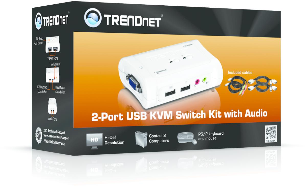 EU Product - KVM  2-Port USB Switch Kit mit Audio thumbnail