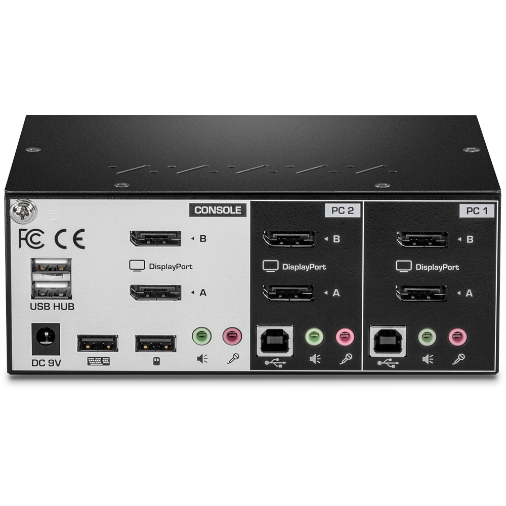 EU Product - KVM Switch 2-Port Displayport mit Audio USB 2.0 Hub thumbnail
