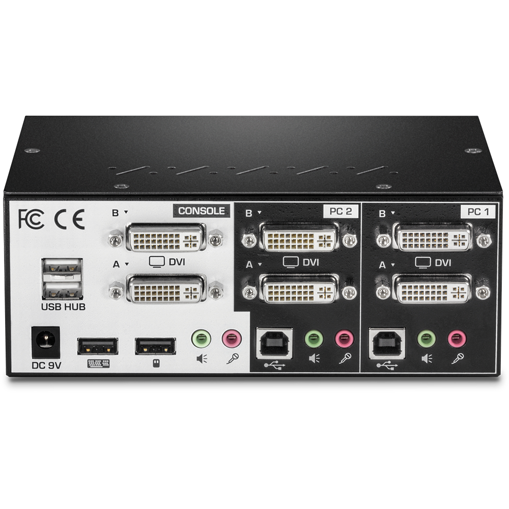 EU Product - KVM Switch 2-Port DVI USB mit Audio USB 2.0 Hub thumbnail