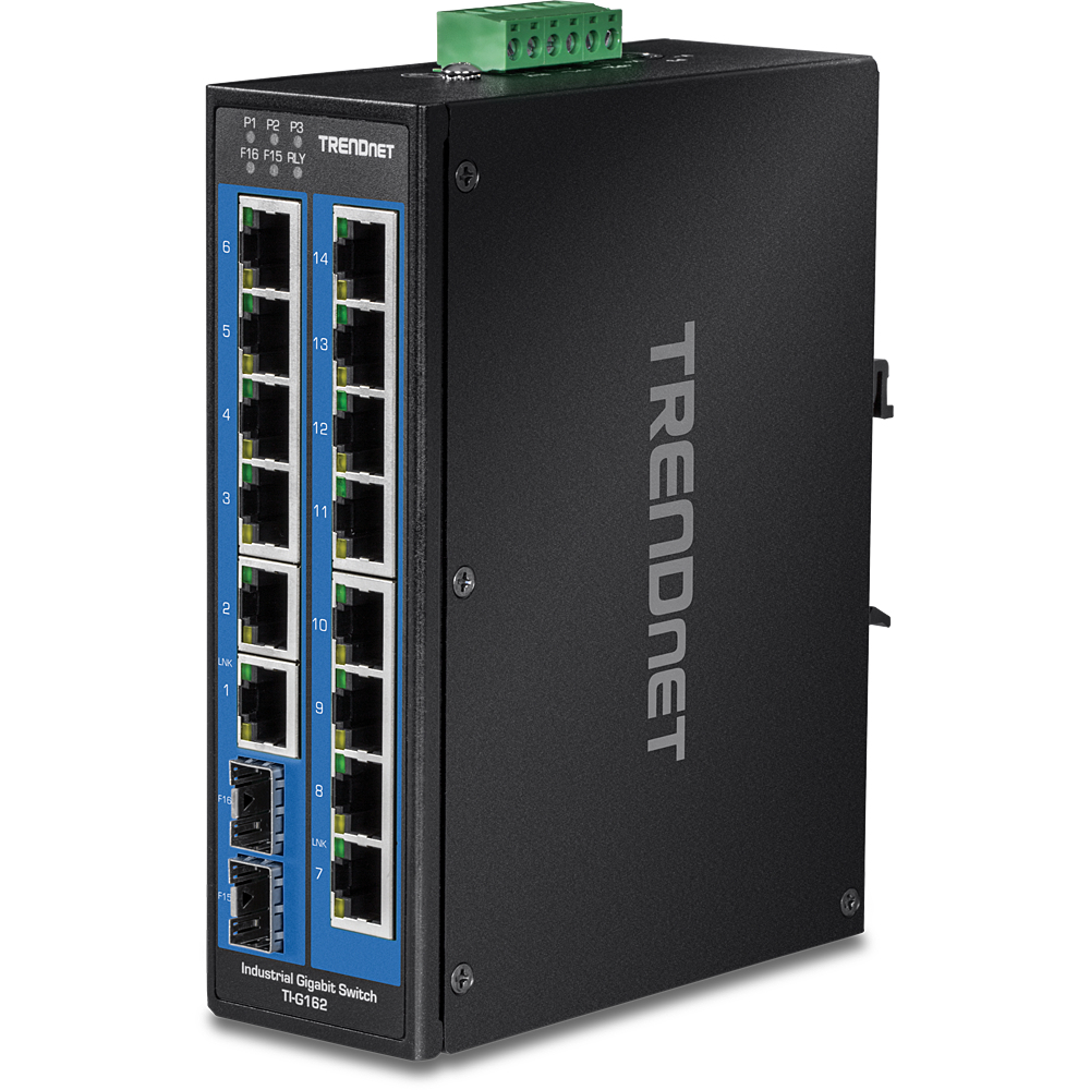 EU Product - Industrie Switch 16 Port Gbit IP30 DIN-Rail  Metall thumbnail