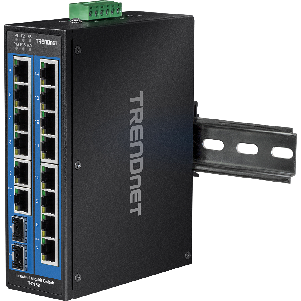 EU Product - Industrie Switch 16 Port Gbit IP30 DIN-Rail  Metall thumbnail