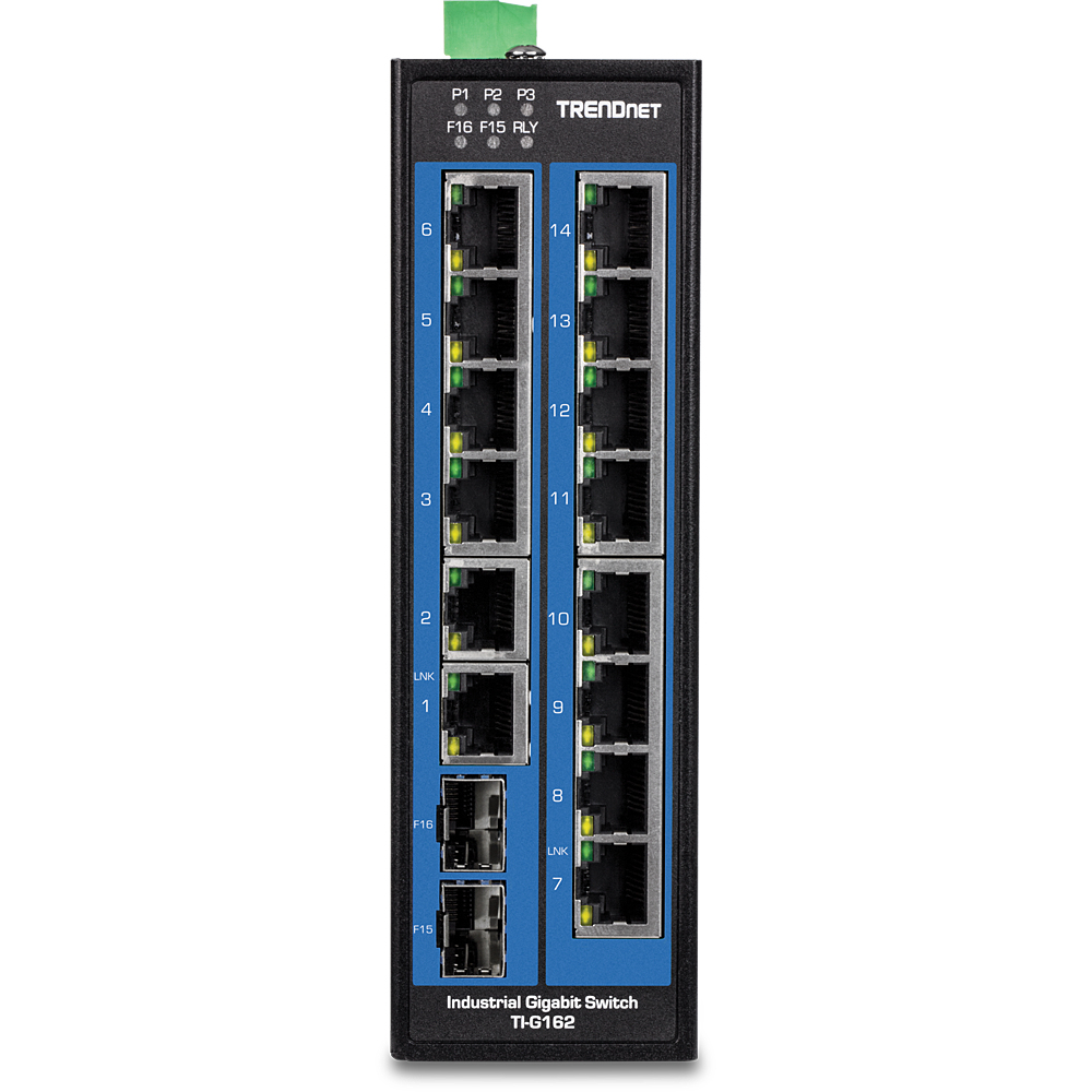 EU Product - Industrie Switch 16 Port Gbit IP30 DIN-Rail  Metall thumbnail
