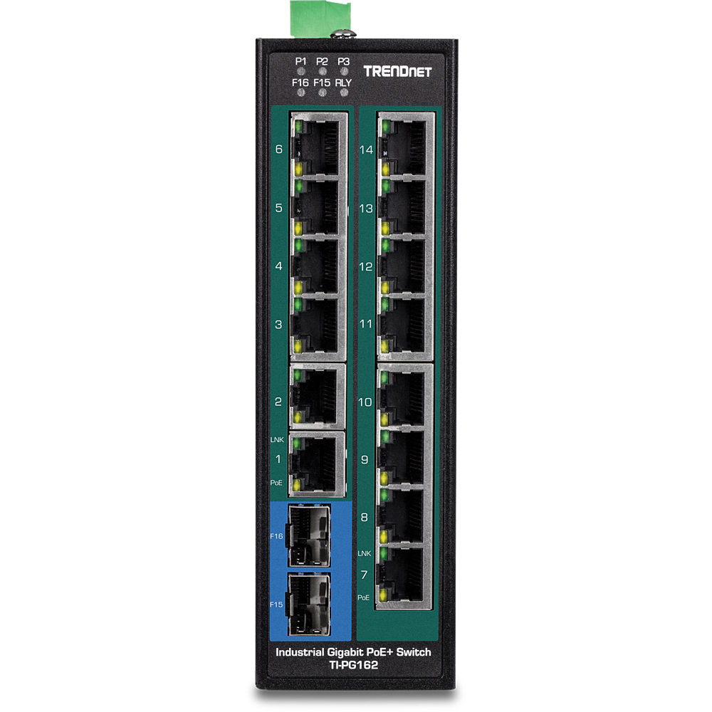 EU Product - Industrie Switch 16 Port Gbit PoE+  DIN-Rail Metall thumbnail