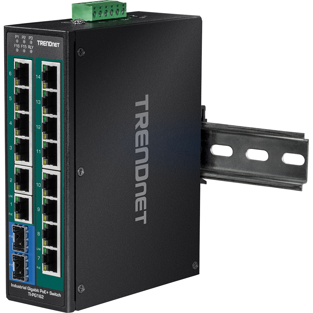 EU Product - Industrie Switch 16 Port Gbit PoE+  DIN-Rail Metall thumbnail