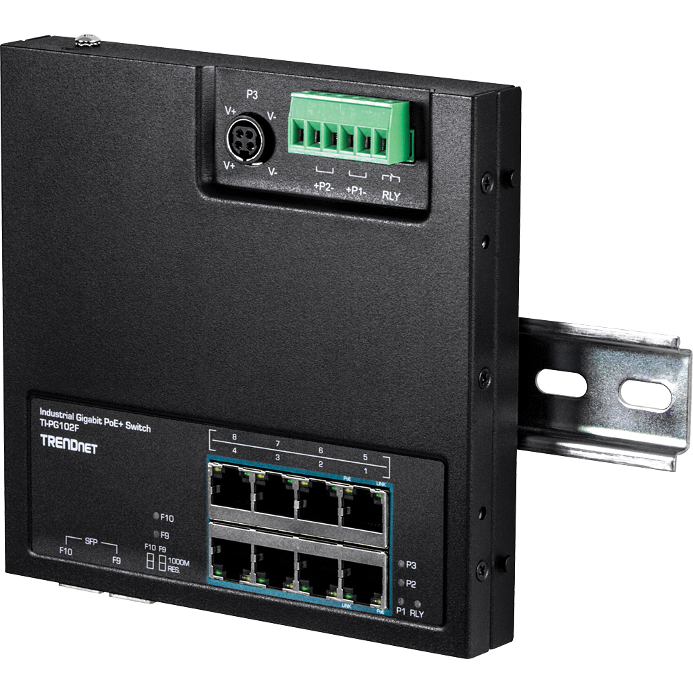 EU Product - 10-Port Industrial Gigabit PoE+ WallMount Front Acc thumbnail