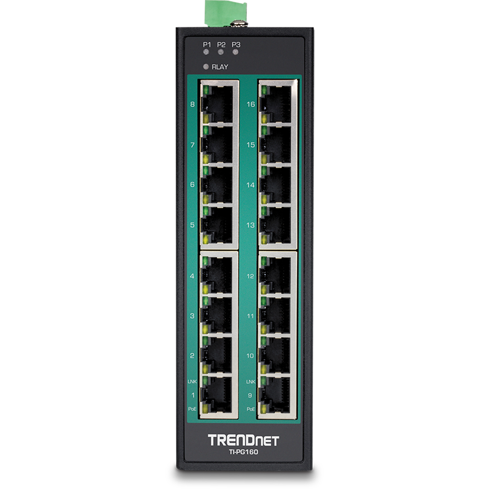 EU Product - Industrie Switch 16 Port Gbit PoE+  DIN-Rail Metall thumbnail