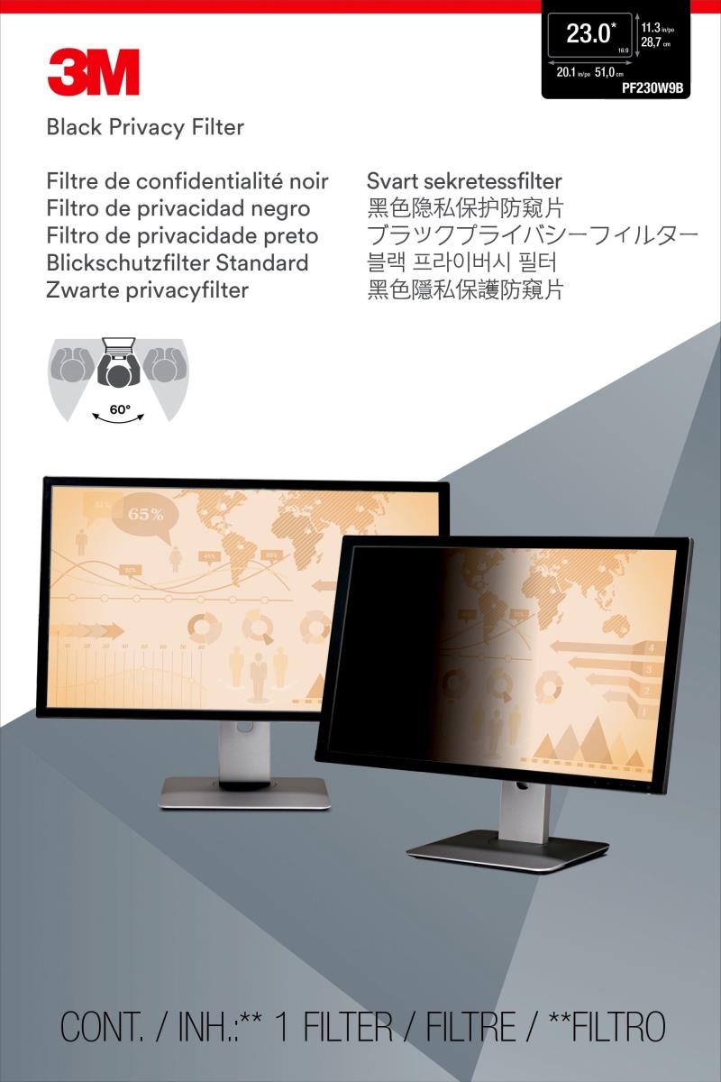 Privacy Filters keep confidential information private. Only persons directly in front of the monitor can see the image on screen; others on either side of them see a darkened screen. Designed to fit widescreen desktop LCD monitors with a diagonally measur thumbnail