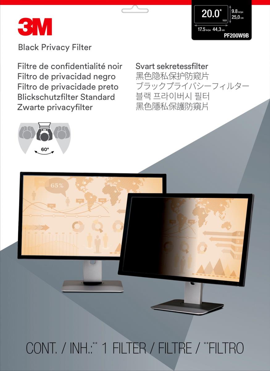 Privacy Filters keep confidential information private. Only persons directly in front of the monitor can see the image on screen; others on either side of them see a darkened screen. Designed to fit widescreen desktop LCD monitors with a diagonally measur thumbnail