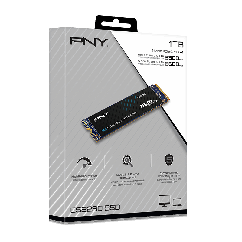 EU Product - SSD    1TB PNY      M.2  PCI-E   NVMe Gen3 CS2230 retail thumbnail