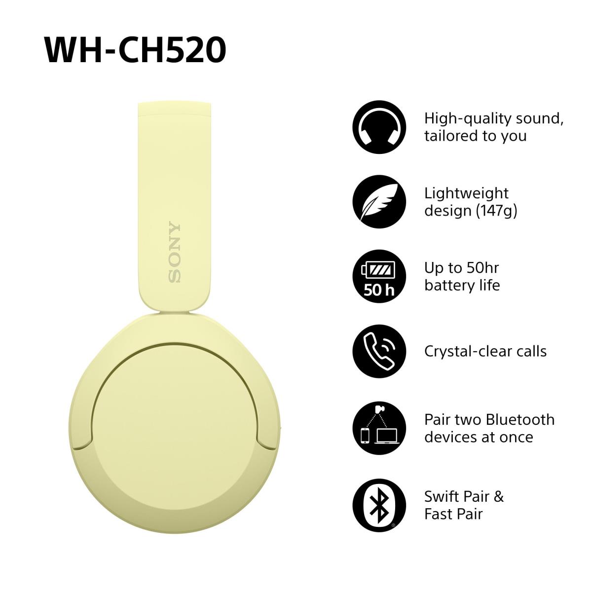 EU Product - WH-CH520 - Kopfhrer - Yellow - Headphones - 20 KHz thumbnail