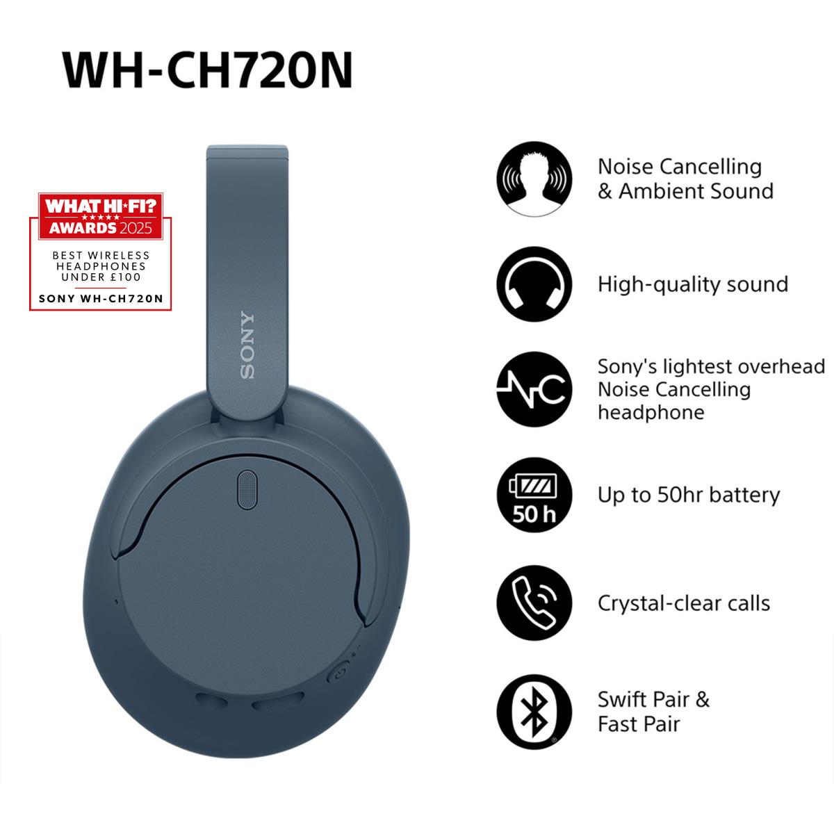 WH-CH720N - True Wireless Headset - Blue thumbnail