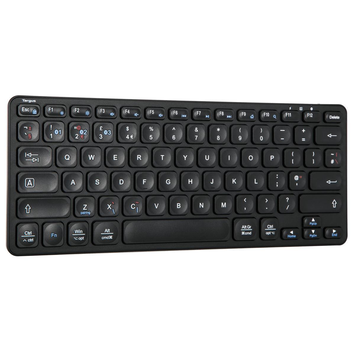 - Keyboard - compact, multi-device, antimicrobial - wireless - Bluetooth 5.1 - QWERTY - UK - black - B2B thumbnail