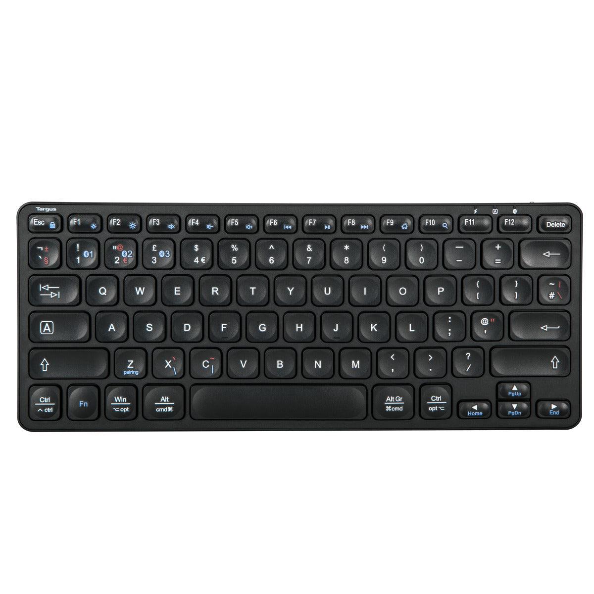 - Keyboard - compact, multi-device, antimicrobial - wireless - Bluetooth 5.1 - QWERTY - UK - black - B2B thumbnail