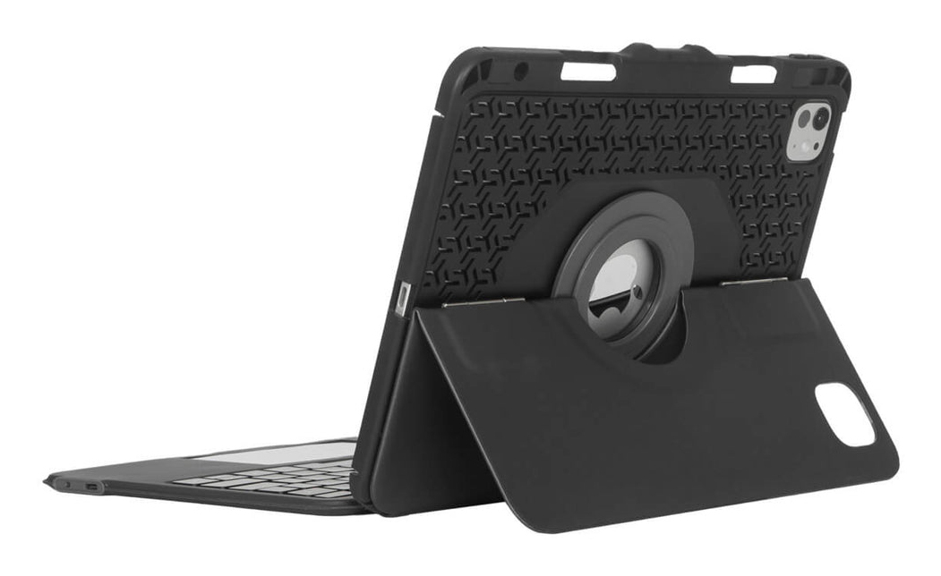 Versavu - Keyboard and folio case - with trackpad - backlit - wireless - Bluetooth 5.0 - QWERTY - Nordic - black thumbnail