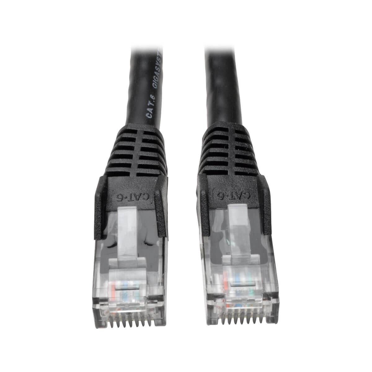 Eaton Tripp Lite Series Cat6 Gigabit Snagless Molded (UTP) Ethernet Cable (RJ45 M/M), PoE, Black, 3 ft. (0.91 m) - Patch cable - RJ-45 (M) to RJ-45 (M) - 91.4 cm - UTP - CAT 6 - molded, snagless, stranded - black thumbnail