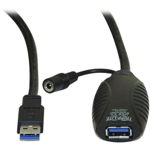 Eaton Tripp Lite Series 10M USB 3.0 SuperSpeed Active Extension Repeater Cable M/F 33ft 33' 10 Meter - USB extension cable - USB Type A (F) to USB Type A (M) - USB 3.0 - 10 m - active - grey thumbnail