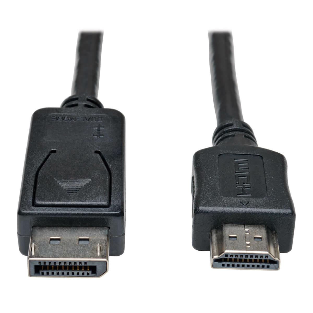 Eaton Tripp Lite Series DisplayPort to HDMI Adapter Cable (M/M), 3 ft. (0.9 m) - Adapter cable - DisplayPort male to HDMI male - 91 cm - black thumbnail