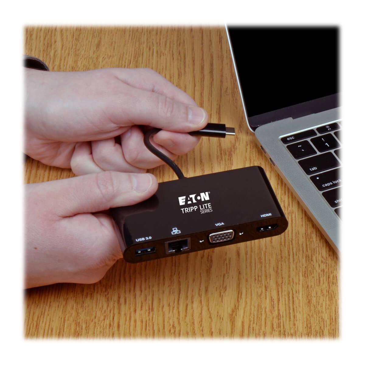 Lite U444-06N-HV4GUB USB-C Multiport Adapter - 4K HDMI VGA USB-A GbE HDCP thumbnail