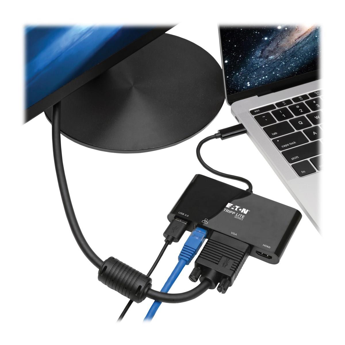 Lite U444-06N-HV4GUB USB-C Multiport Adapter - 4K HDMI VGA USB-A GbE HDCP thumbnail