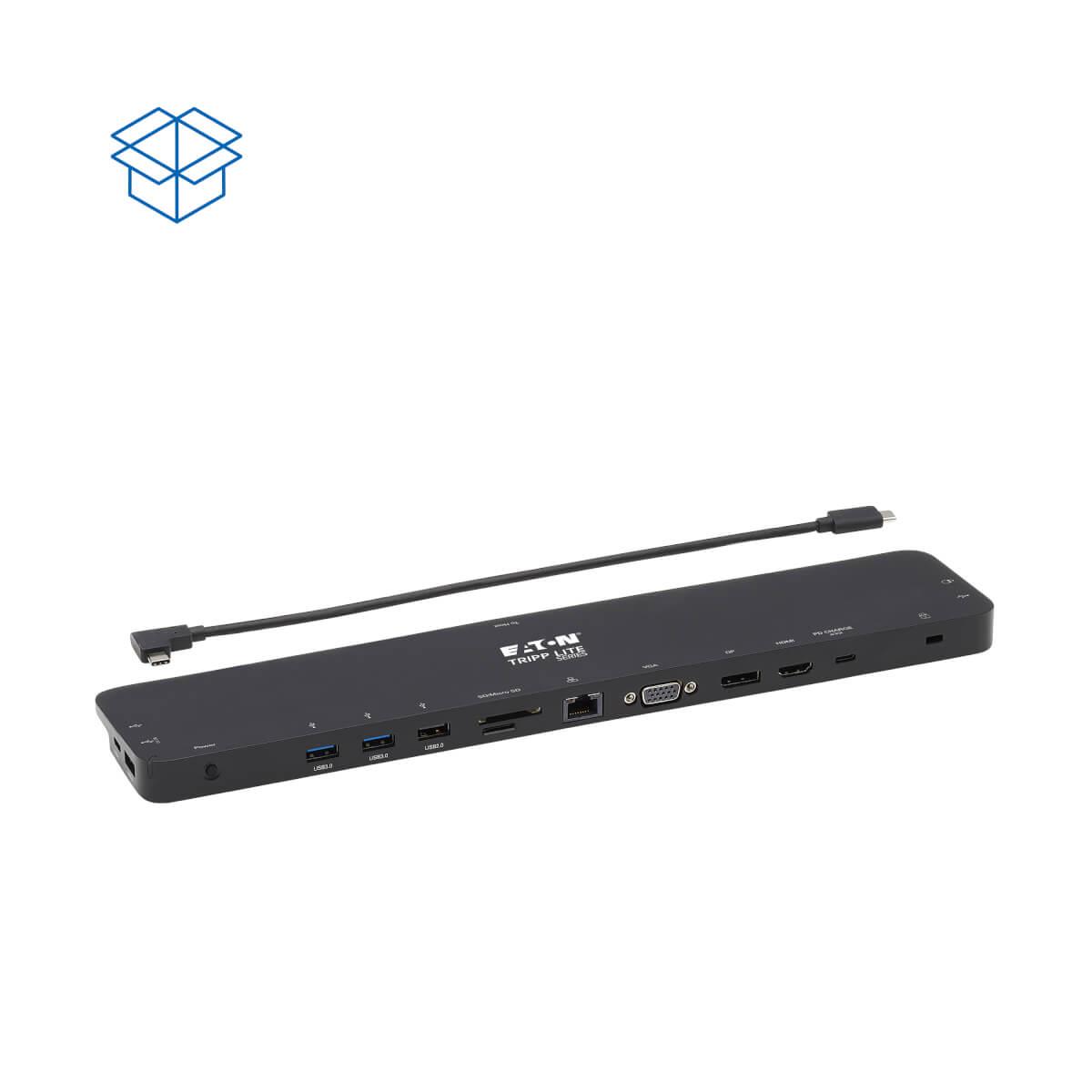 Usb-c dock, triple display - 4k hdmi & dp, vga, usb 3.2 gen 1, usb-a/c hub, gbe, 100w U442-DOCK7D-B thumbnail