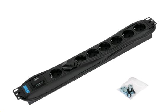 EU Product - RAB-PD-X08-A1 - Stromverteiler Rack - einbaufhig - Ausgangsanschlsse 8 - 1U - Power Strip - 0.48 m thumbnail