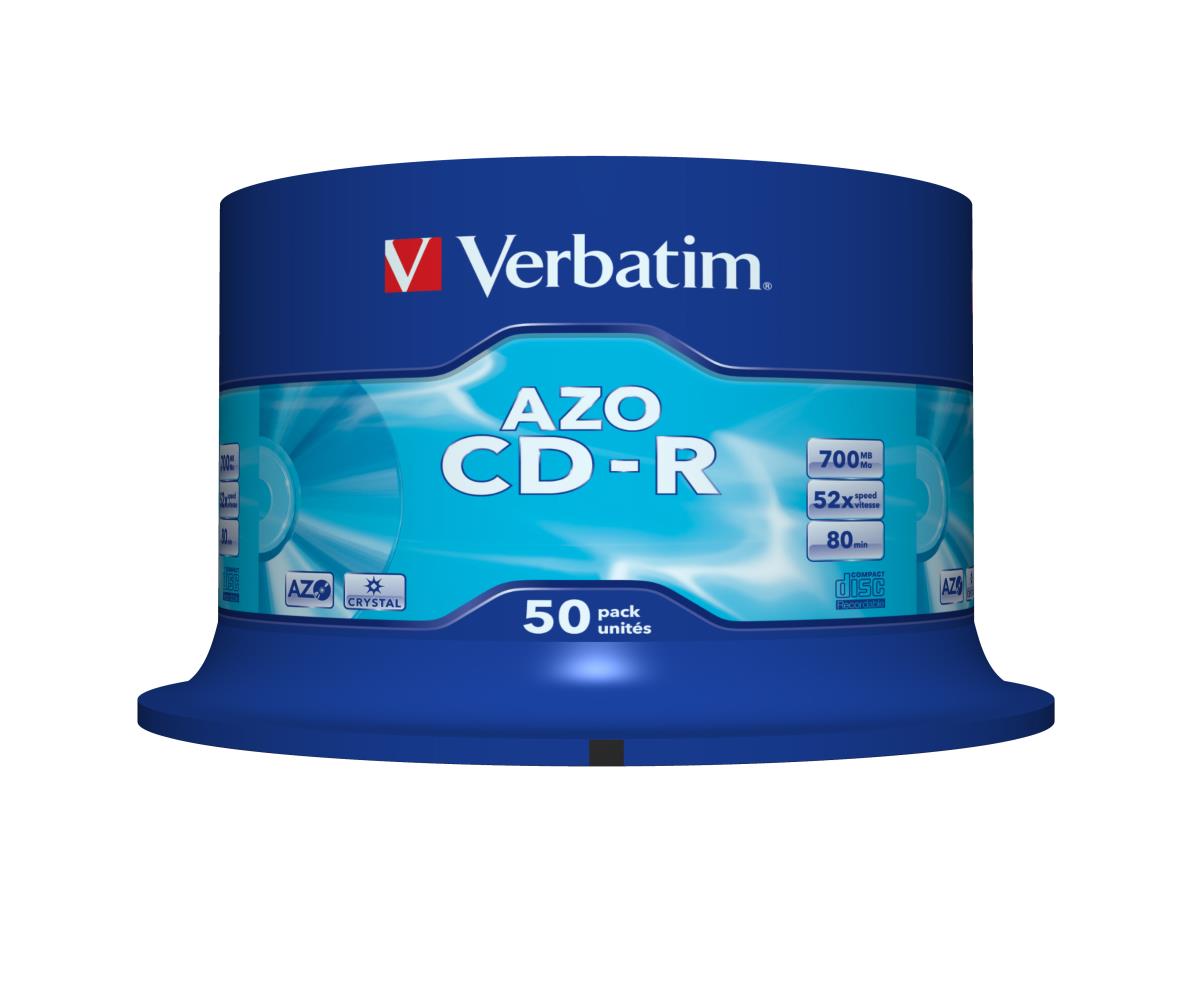 CD-R AZO 700MB 52X CRYSTAL SURFACE 50 PK SPINDLE thumbnail