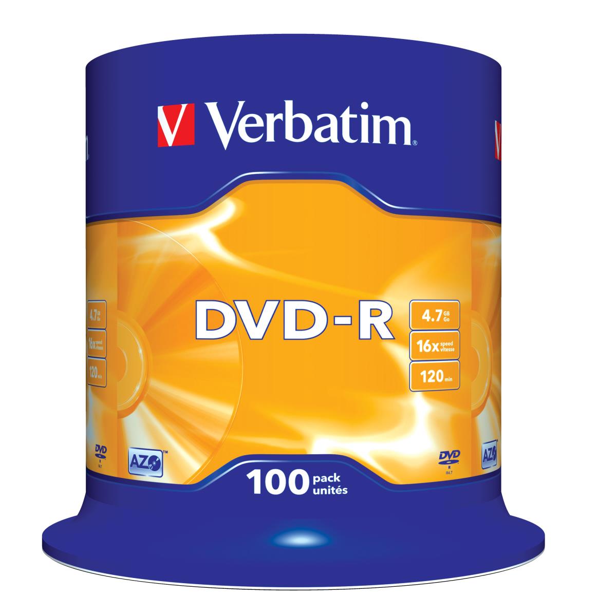 DVD-R 16X 100 Pack Spindle 4.7GB Matt Silver thumbnail