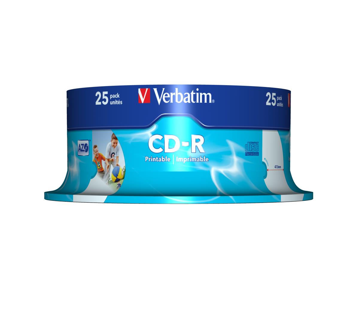CD-R AZO 700MB 52X WIDE PRINT ID BRANDED 25 PK SPIN thumbnail