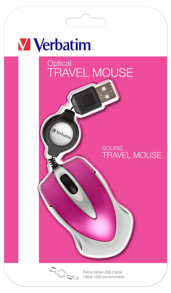 GO MINI OPTICAL TRAVEL MOUSE HOT PINK thumbnail