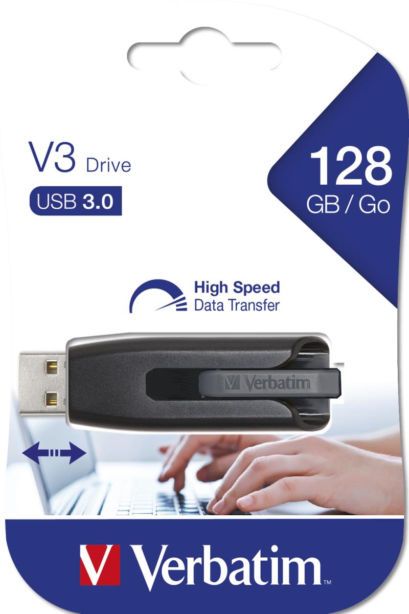 EU Product - USB-Stick 128GB Verbatim 3.2 Store'n Go V3 Black retail thumbnail