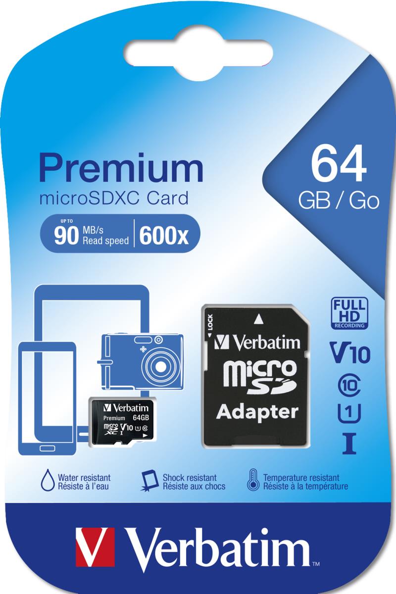 MICRO SDXC CARD 64GB CLASS 10 INC ADAPTER thumbnail