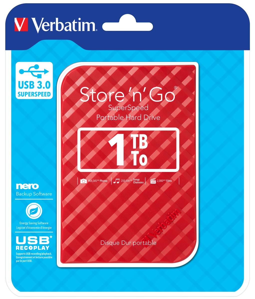 Store n Go Portable HDD 1TB Red thumbnail