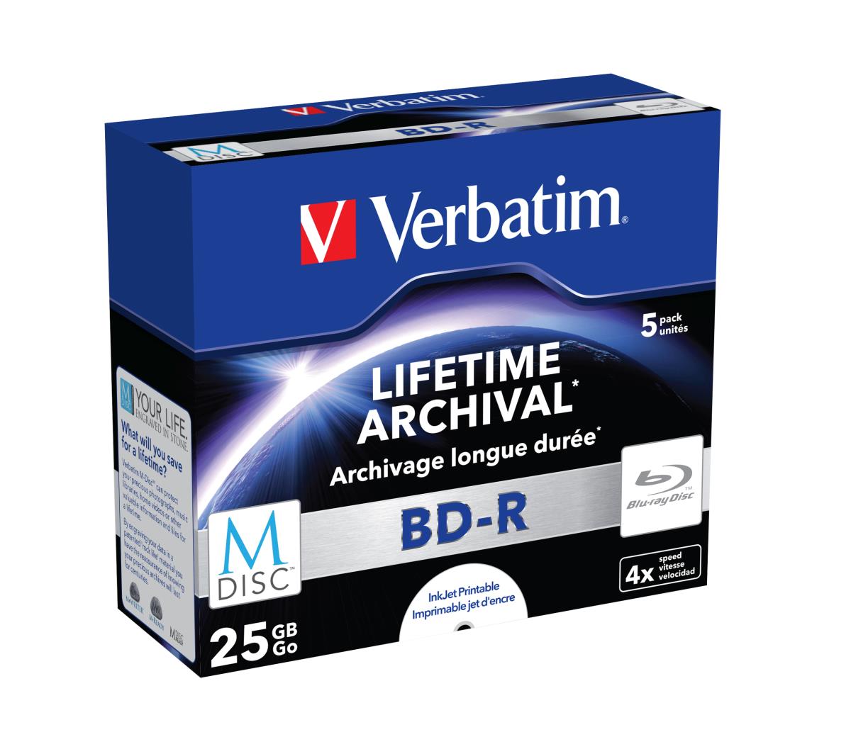 M-DISC BD-R 25GB 4X INKJET PRINT 5 PK JC thumbnail